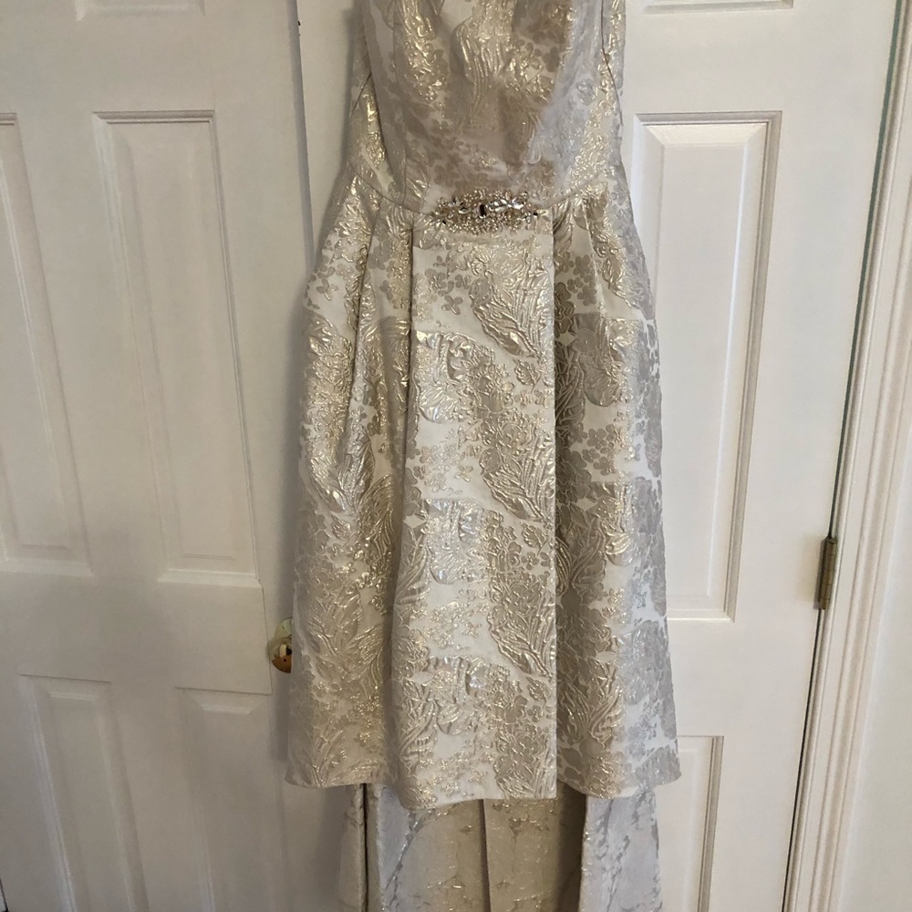 Betsy Adam strapless high low dress